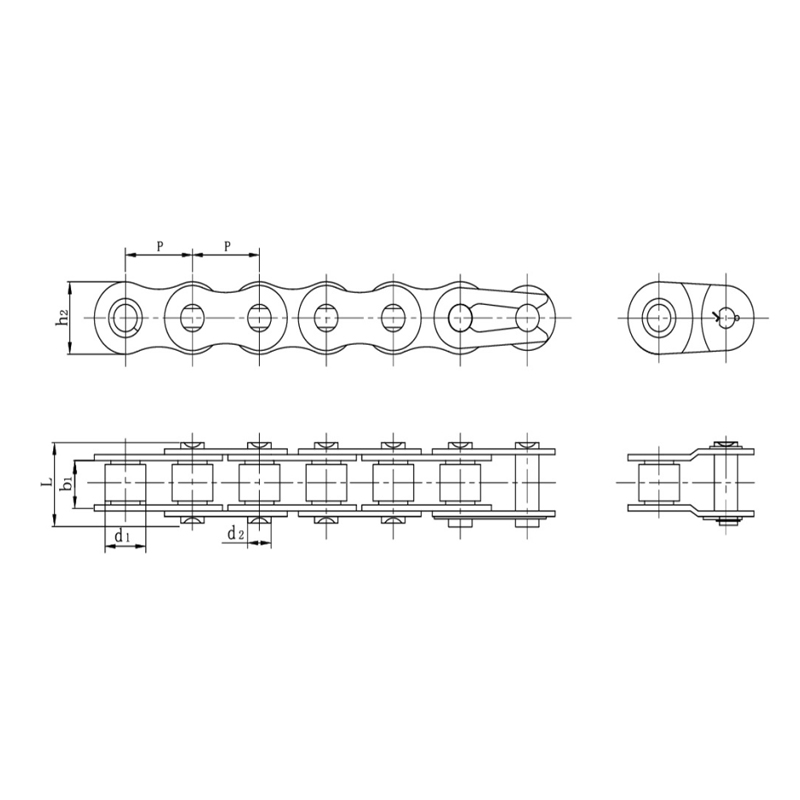 Paslanmaz çelik kısa adımlı hassas makaralı zincirler