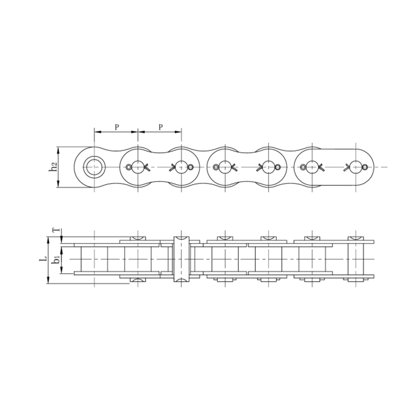 Cottered tip kısa hatveli hassas makaralı zincirler (A serisi)