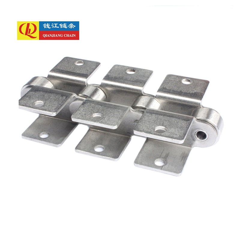 Paslanmaz çelik çift adımlı konveyör zincirleri ataşmanları