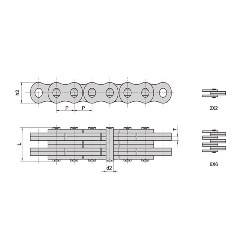 (LL Serisi) Az bakım gerektiren, yüksek stabiliteye sahip yaprak zincirler