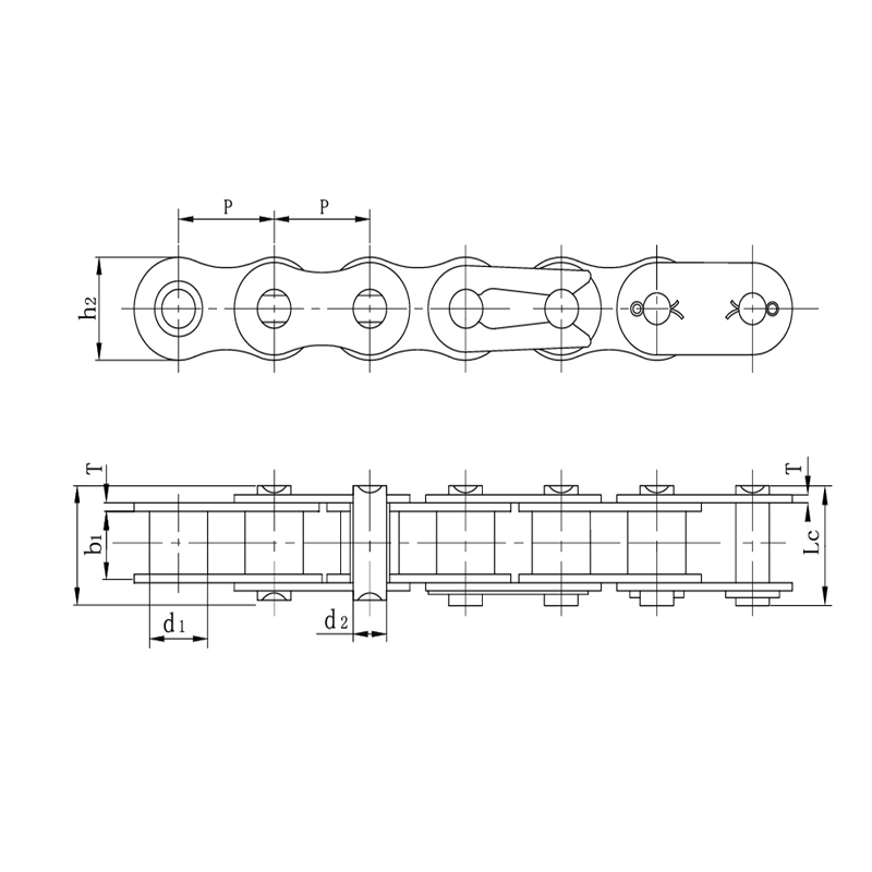 Yüksek kaliteli alaşımlı çelik güçlü ağır hizmet tipi motosiklet zincirleri